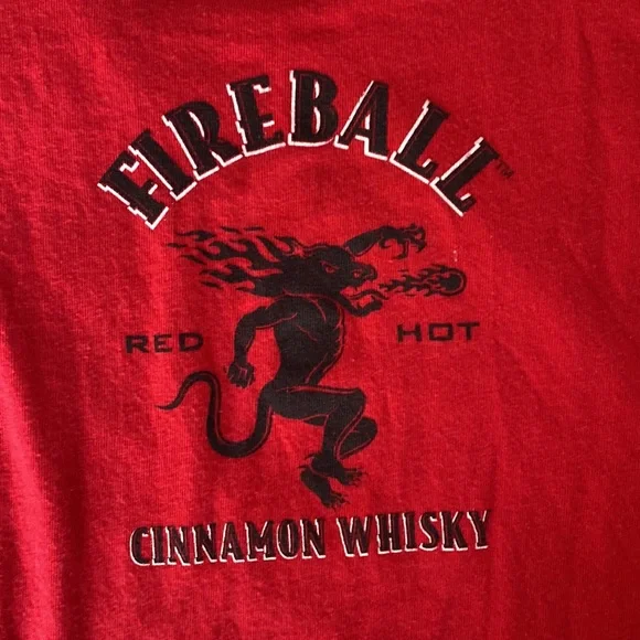 Fireball woman’s red fitted t shirt size medium - Picture 5 of 7